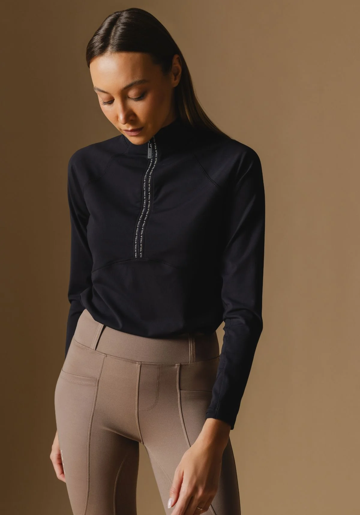 Cloudline 1/2 Zip L/S Top - Black - Image 3