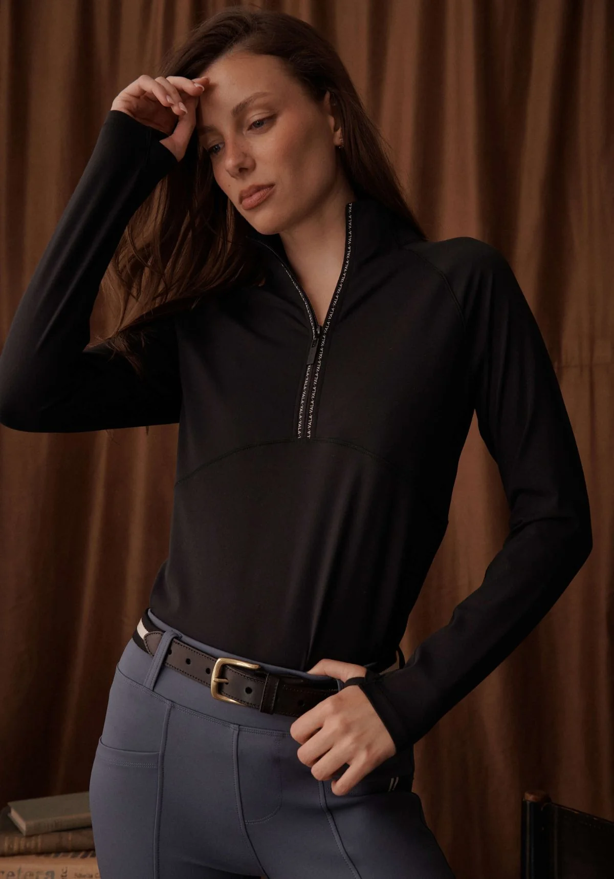 Cloudline 1/2 Zip L/S Top - Black - Image 7