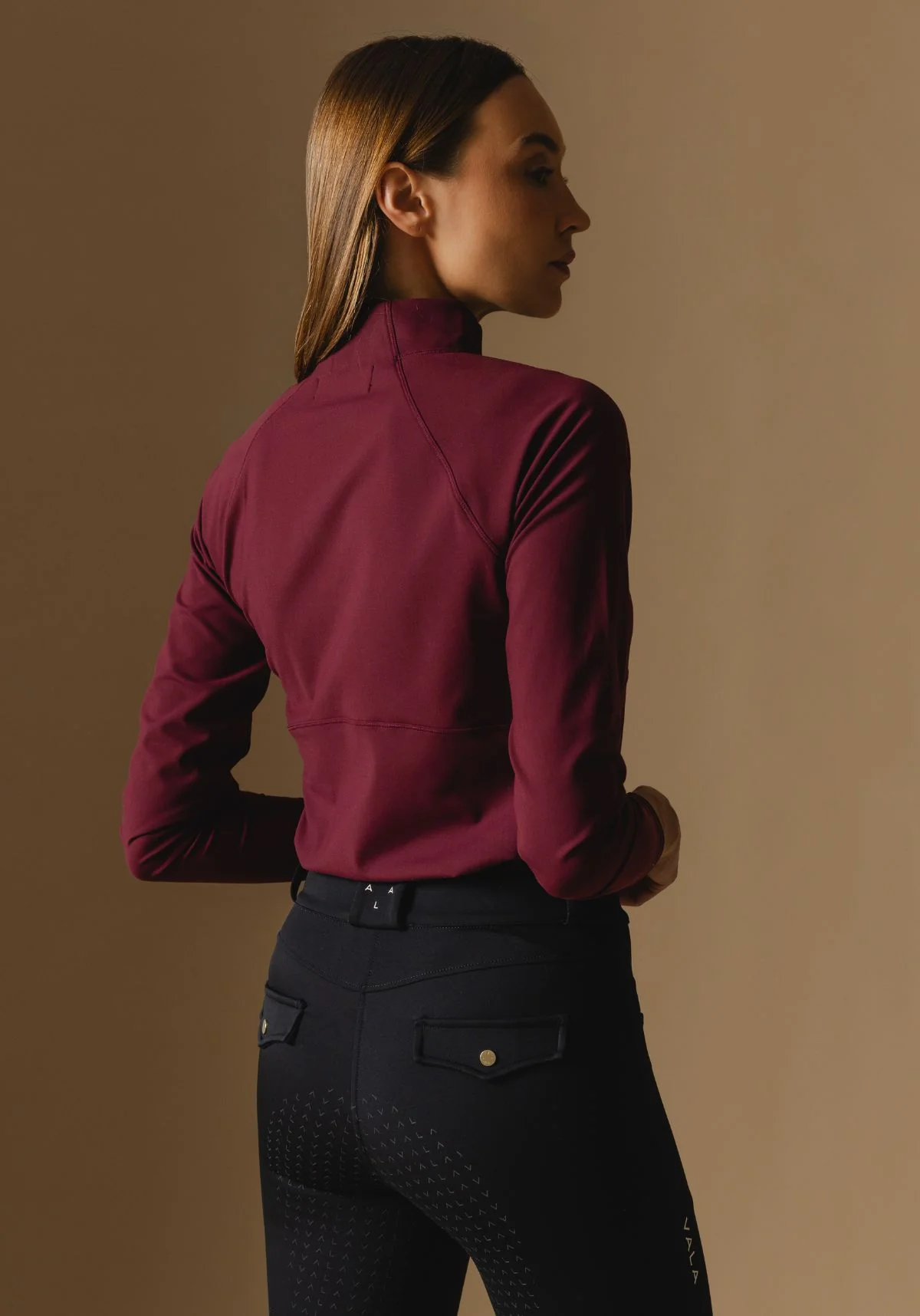 Cloudline 1/2 Zip L/S Top - Deep Cherry - Image 8