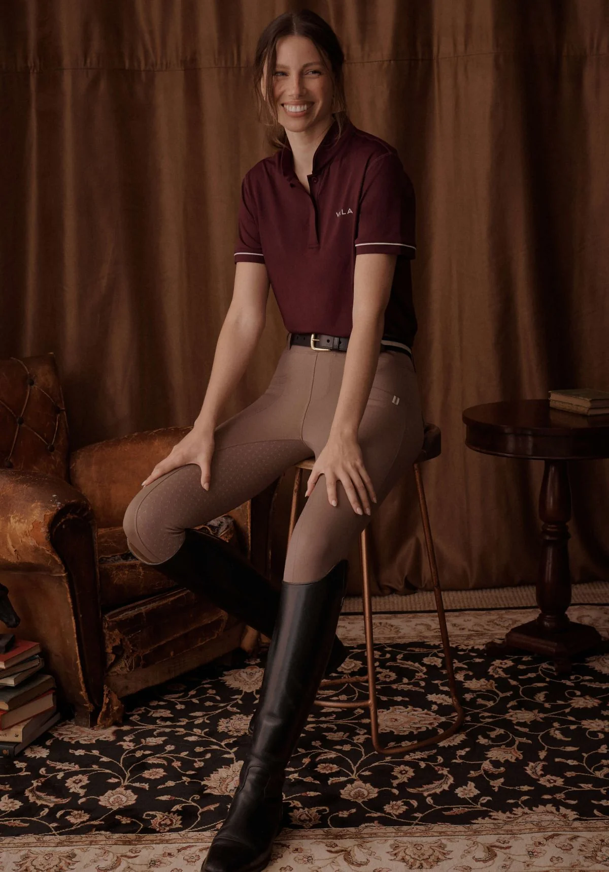 Connected Short Sleeve Polo - Deep Cherry - Image 7