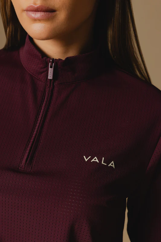 Elsa Mesh L/S Zip - Deep Cherry - Image 2