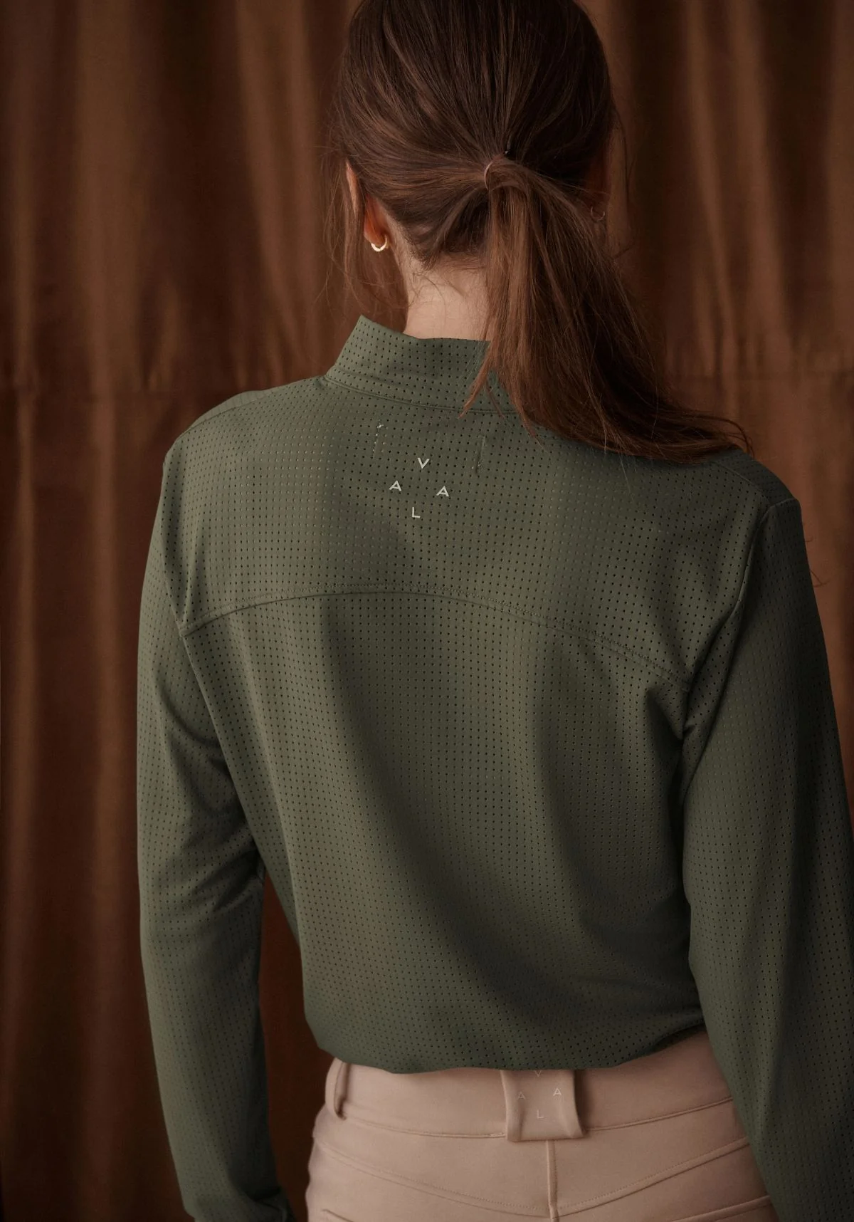 Elsa Mesh L/S Zip - Olive - Image 4
