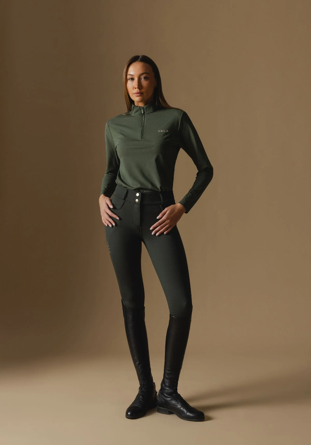 Elsa Mesh L/S Zip - Olive - Image 7