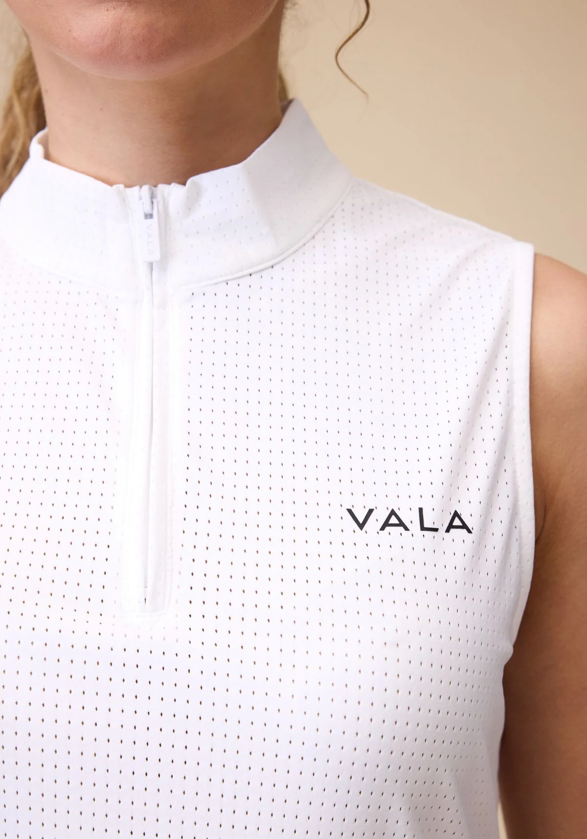 Elsa Mesh S/Less Zip - White - Image 3