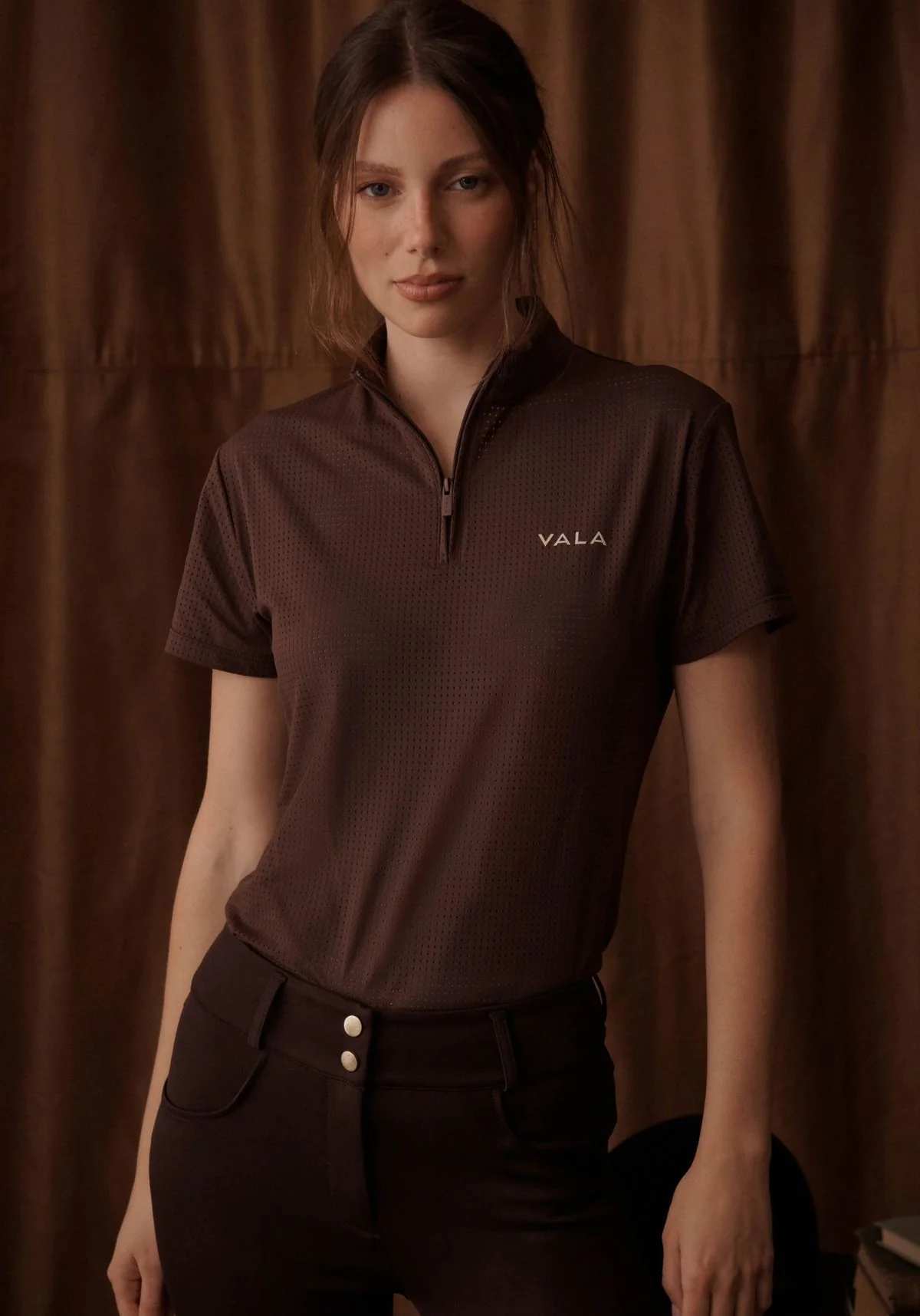 Elsa Mesh S/S Zip - Cocoa