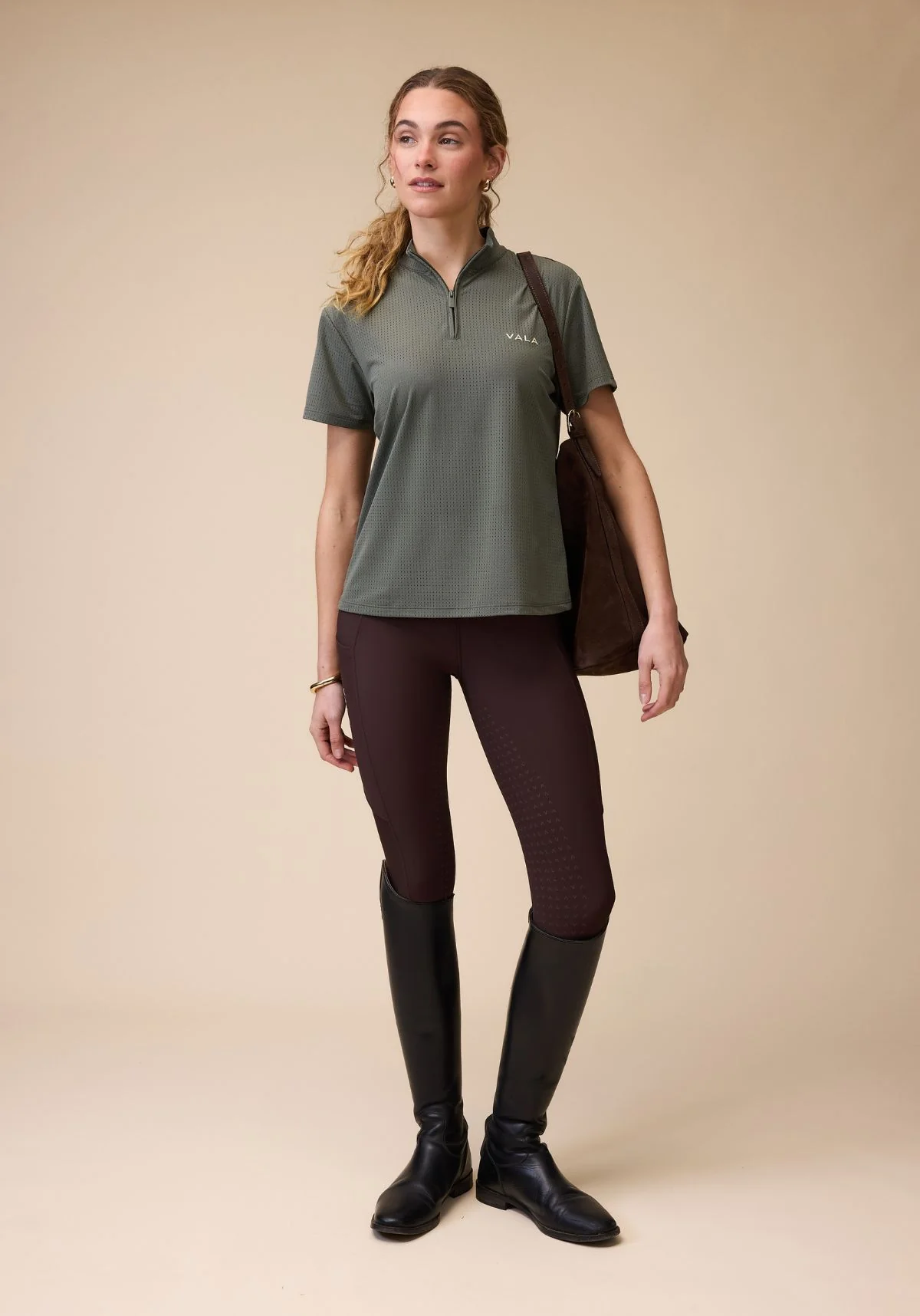Elsa Mesh S/S Zip - Olive - Image 3