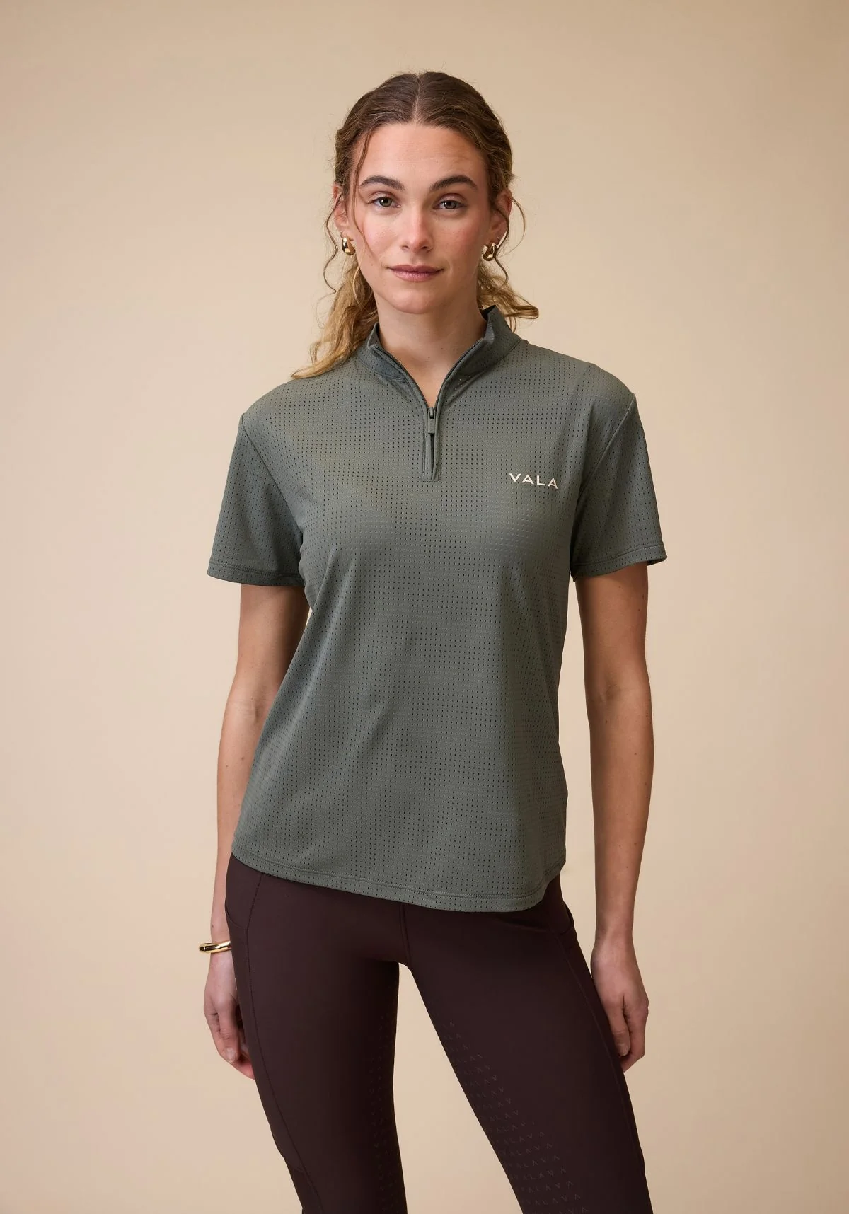 Elsa Mesh S/S Zip - Olive - Image 5
