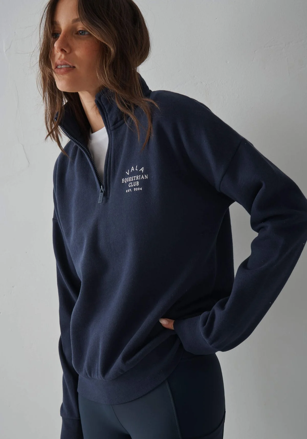 Equestrian Club 1/4 Zip Fleece - Navy - Image 7