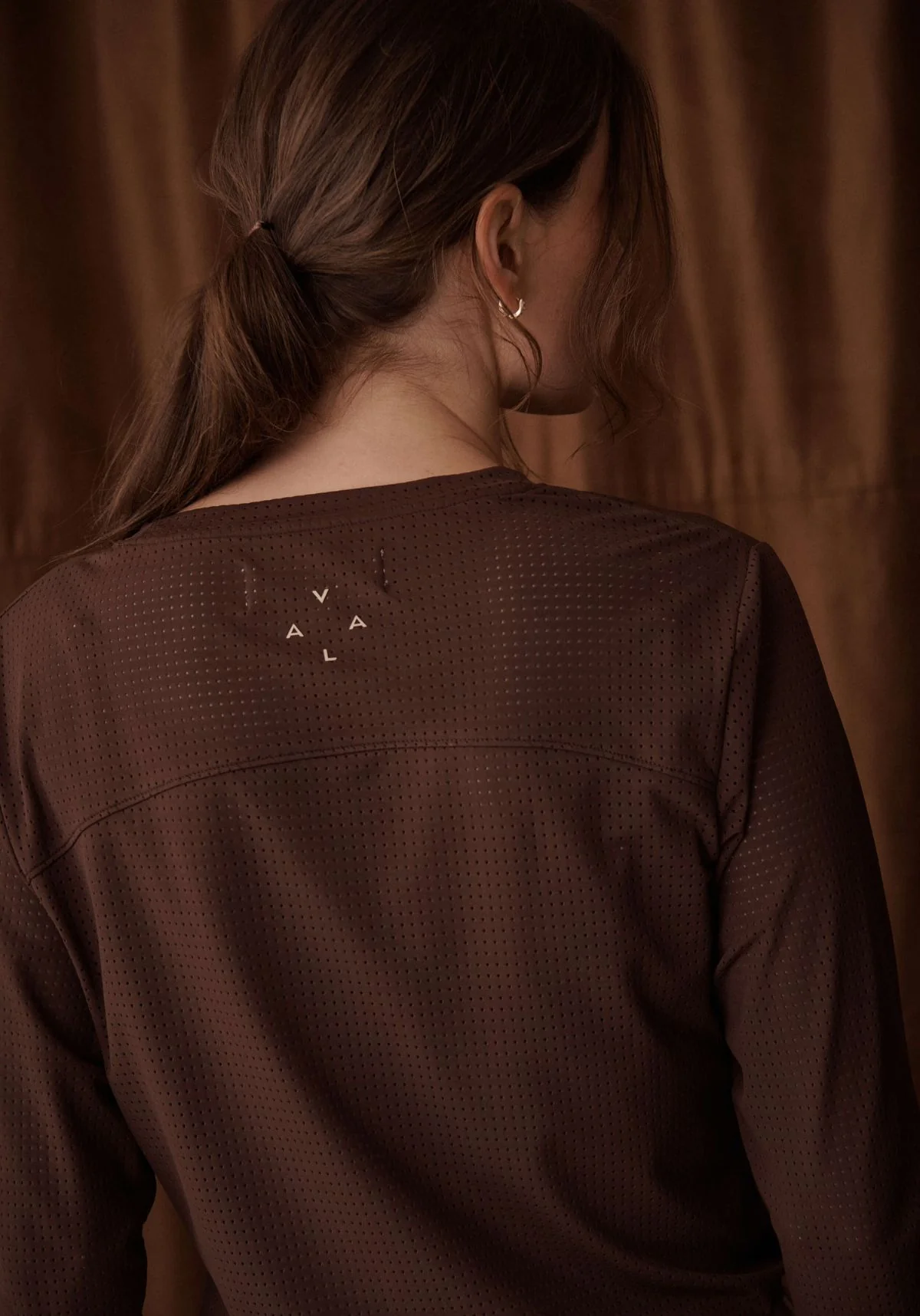 Mesh Long Sleeve Tee - Cocoa - Image 2
