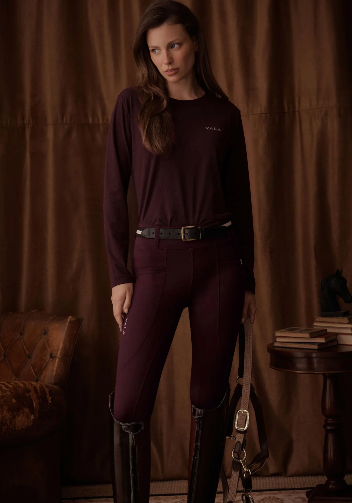 Mesh Long Sleeve Tee - Deep Cherry - Image 5