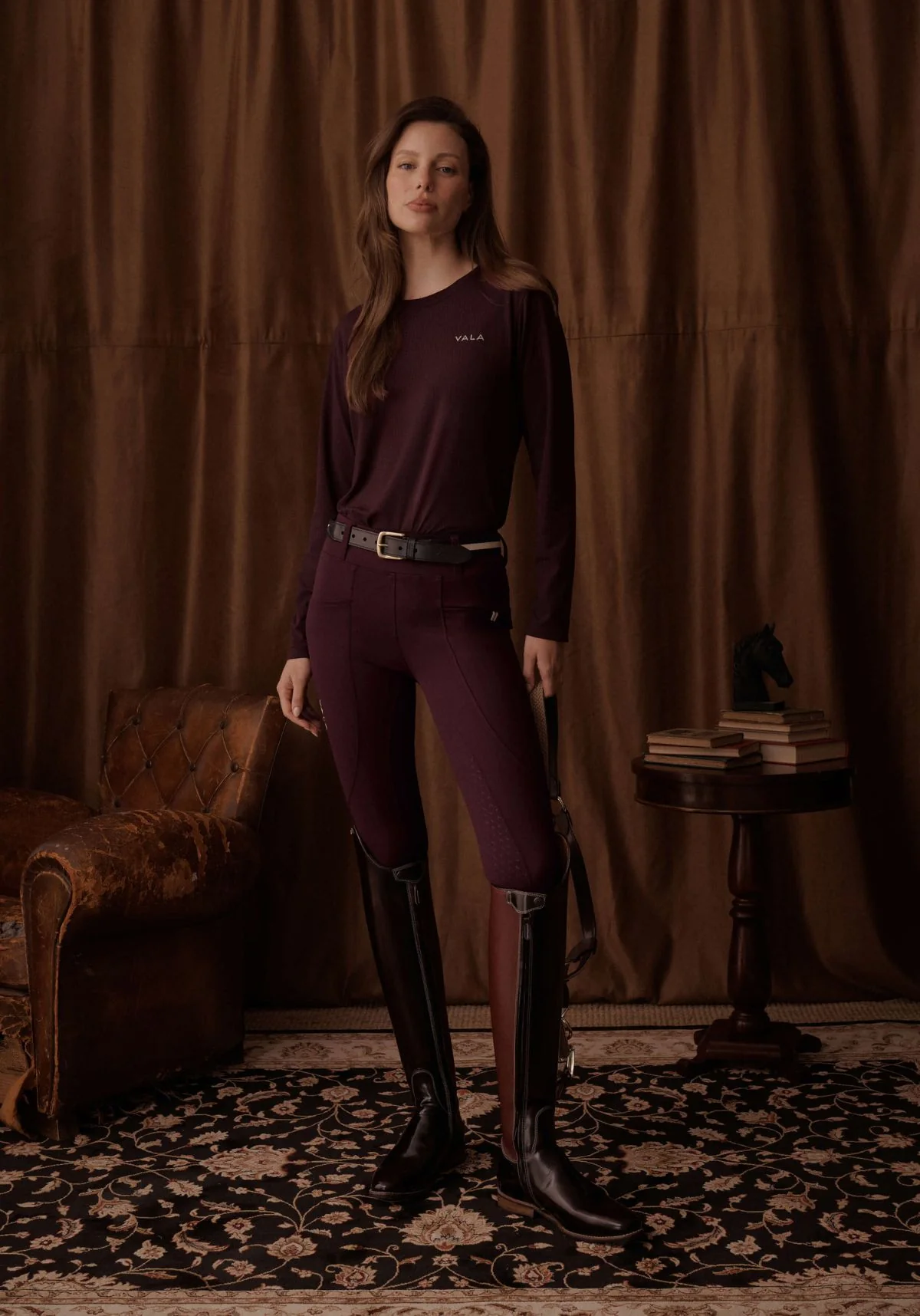 Mesh Long Sleeve Tee - Deep Cherry - Image 6