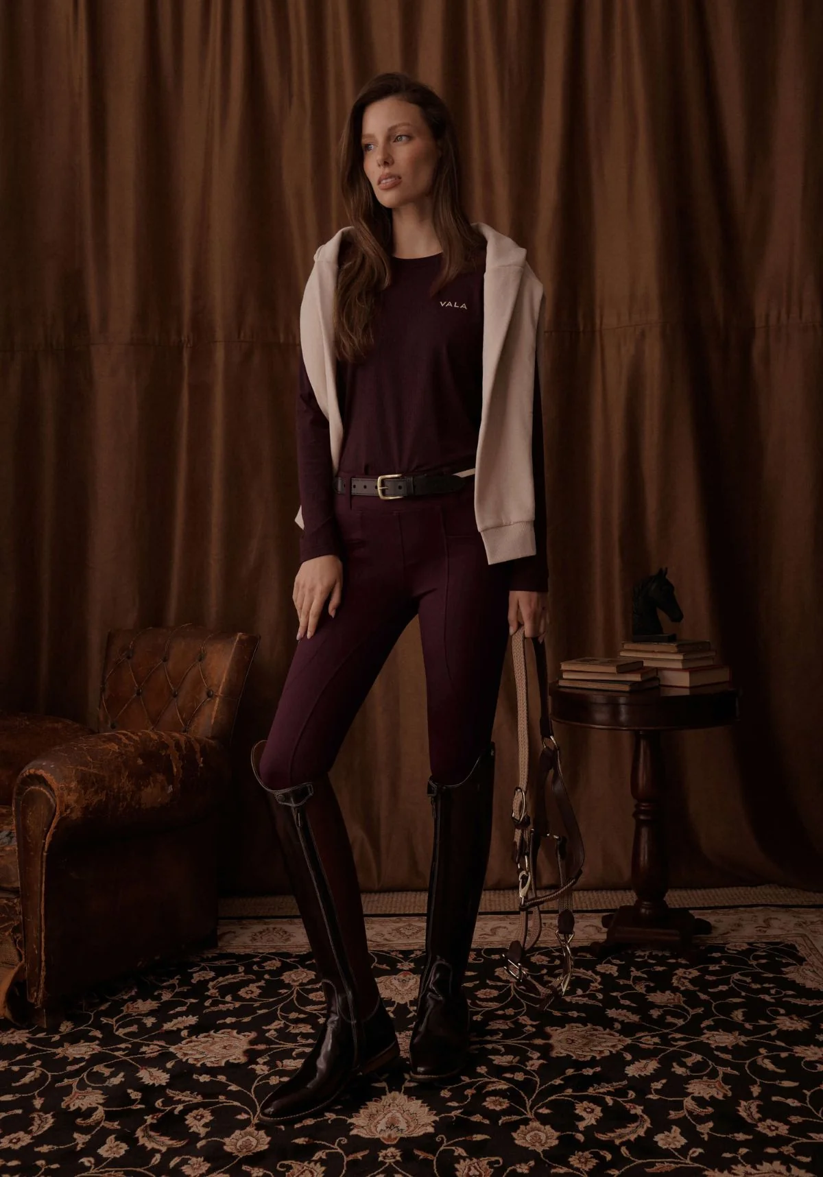 Mesh Long Sleeve Tee - Deep Cherry - Image 8
