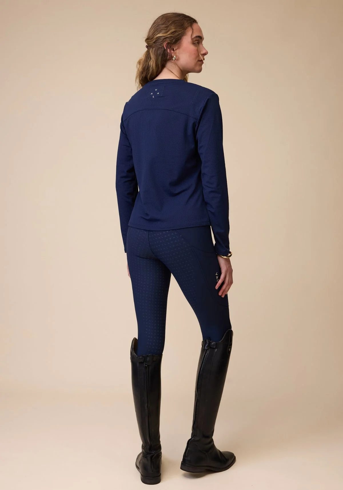 Mesh Long Sleeve Tee - Navy - Image 3