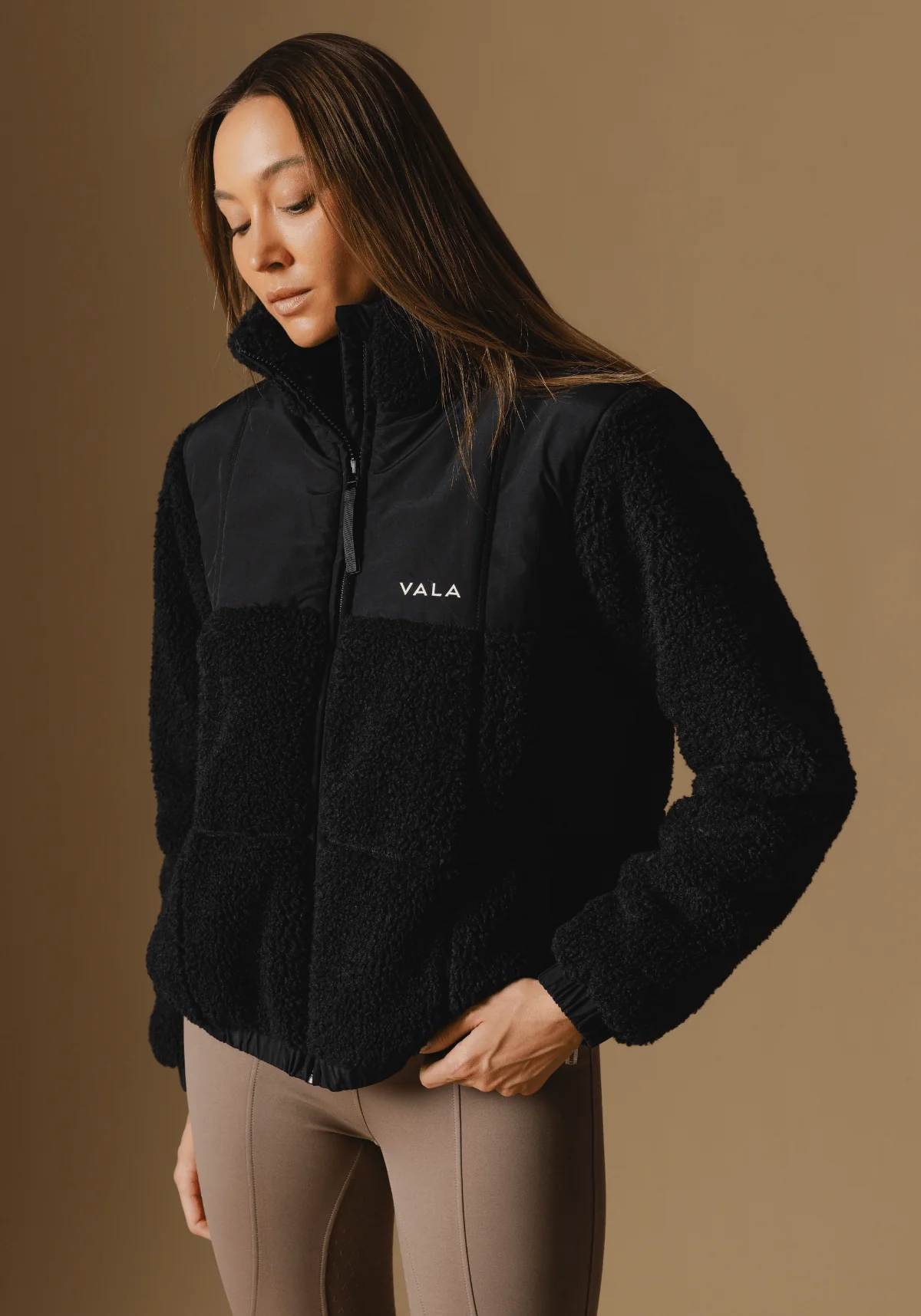 Milla Sherpa Quilted Jacket - Black