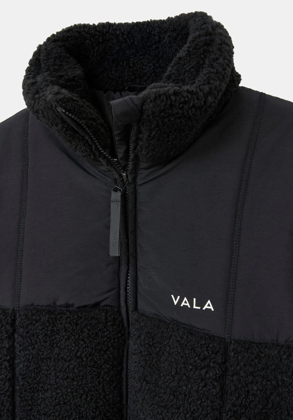 Milla Sherpa Quilted Jacket - Black - Image 10