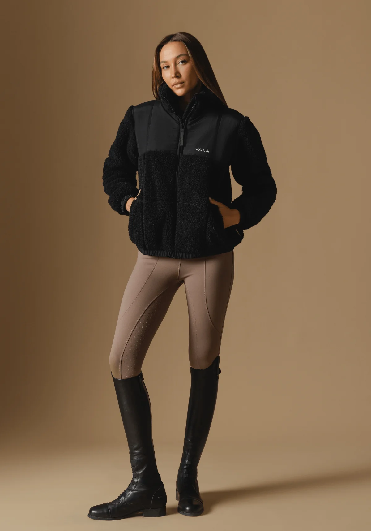 Milla Sherpa Quilted Jacket - Black - Image 2