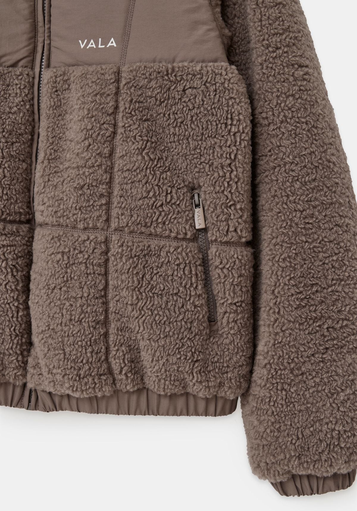 Milla Sherpa Quilted Jacket - Taupe - Image 8