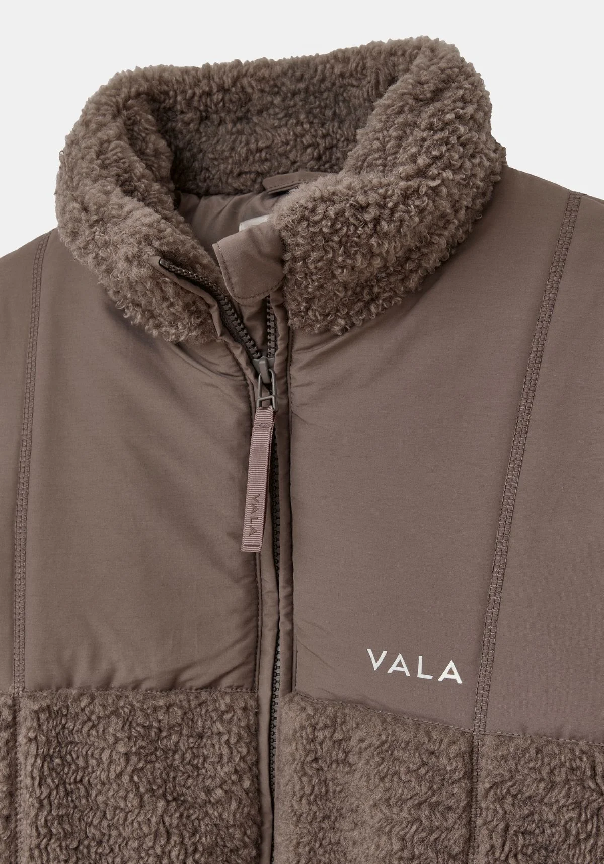Milla Sherpa Quilted Jacket - Taupe - Image 9