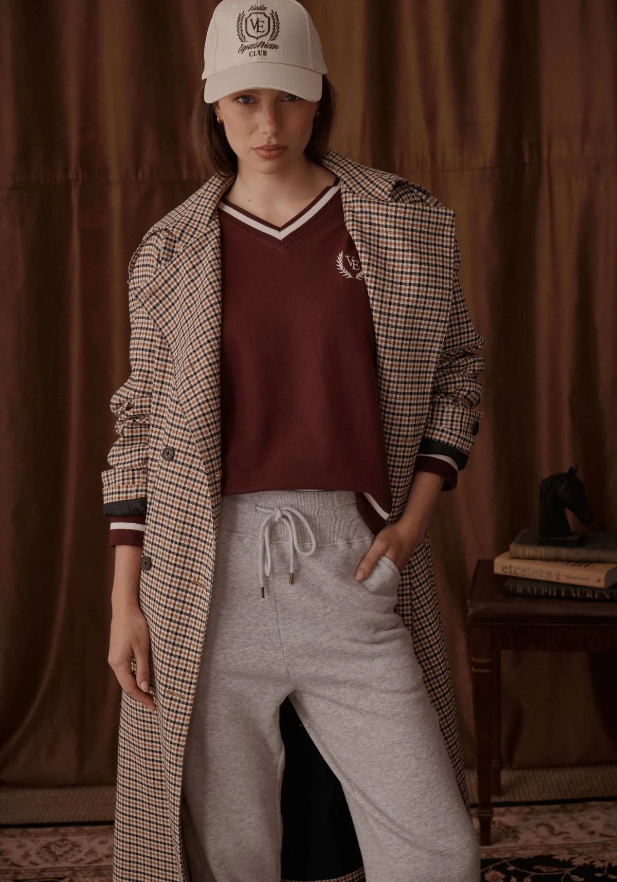 Ascott French Terry V Neck - Deep Cherry - Image 2