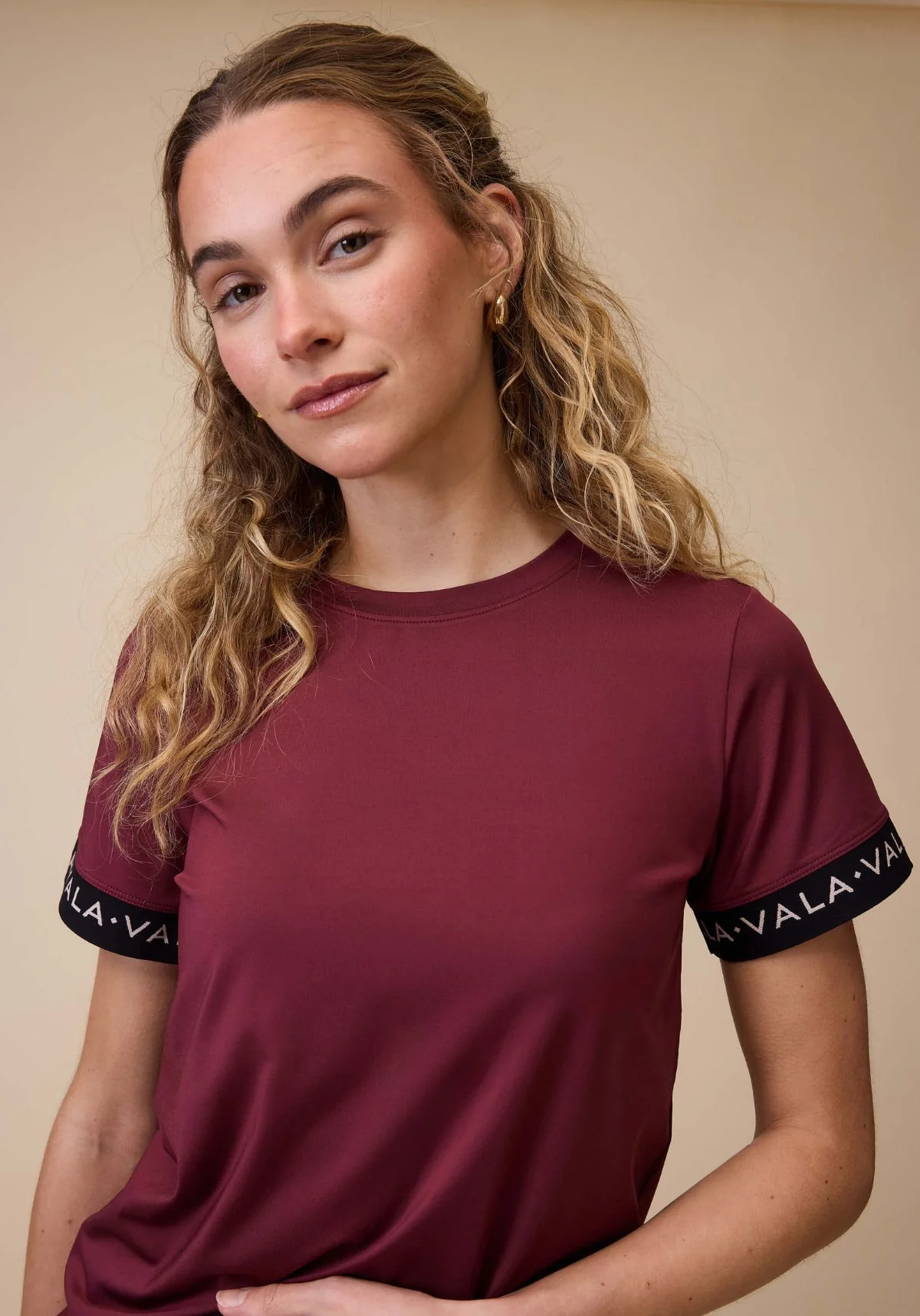 VALA Training Tee - Deep Cherry